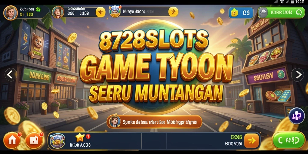 Screenshot menunjukkan permainan slot yang penuh warna dan dinamis.