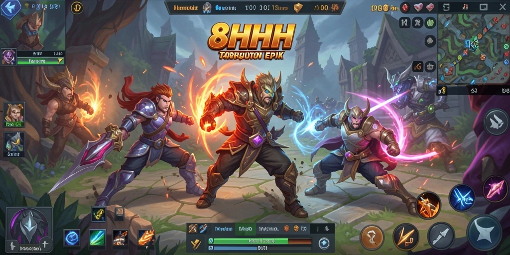 Tangkapan layar aksi seru dalam pertempuran MOBA.