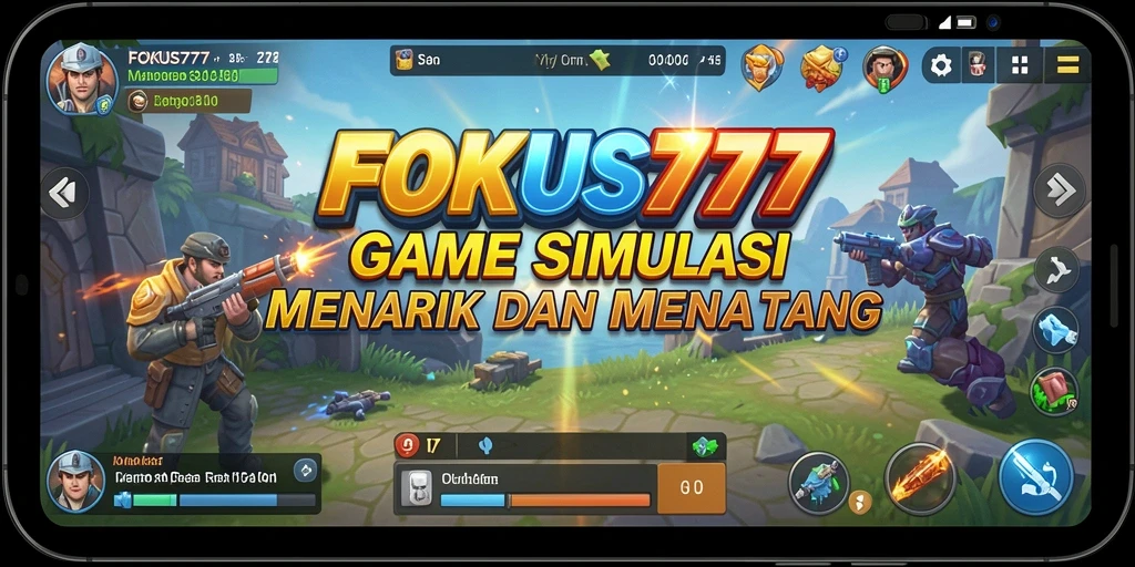 Tangkapan layar FOKUS777 menampilkan aksi seru dalam gameplay simulation.