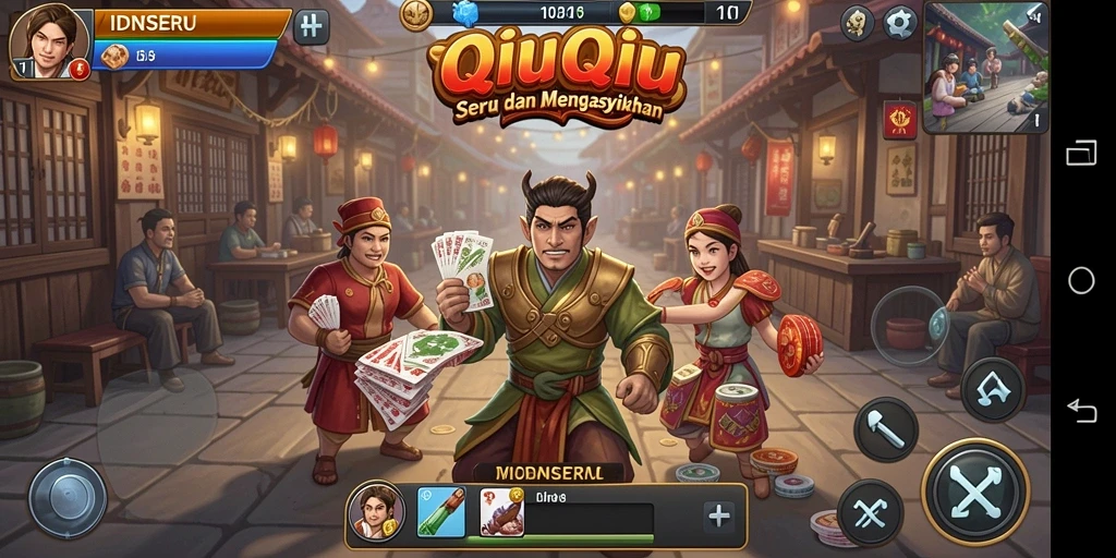 Tampilan gameplay QiuQiu yang seru dan menantang.