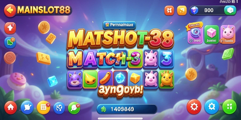 Gameplay seru MAINSLOT88 dengan level Match-3 yang menarik.