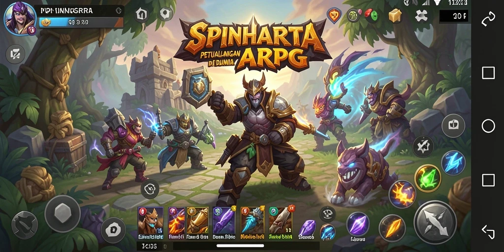 Tampilan gameplay SPINHARTA yang menegangkan dan mendebarkan.