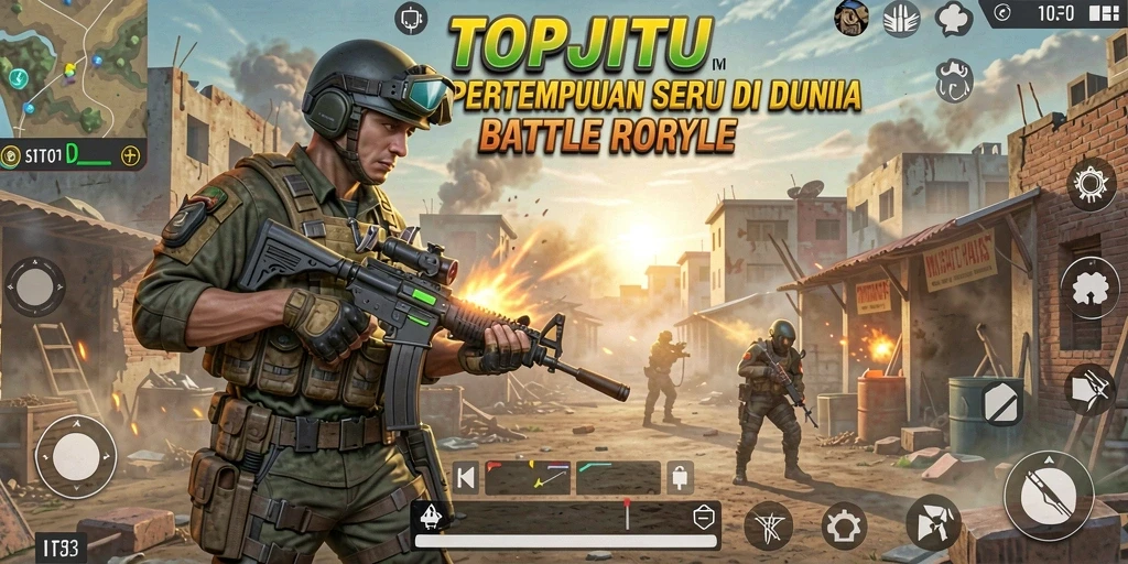 Gameplay seru dalam pertempuran Battle Royale di TOPJITU.